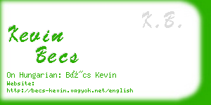 kevin becs business card